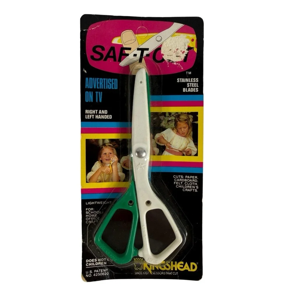 Vintage Kingshead Kids Original Saf-T-Cut Safety Safe Scissors - New